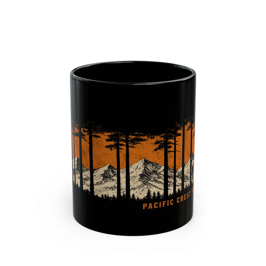 Pacific Crest Trail Mug — Mountain & Forest Black Coffee Cup (11oz/15oz)