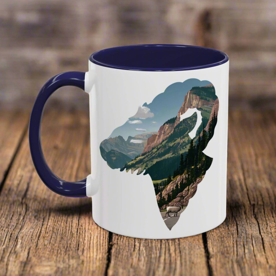 Glacier National Park Big Horned Sheep Colored Mug