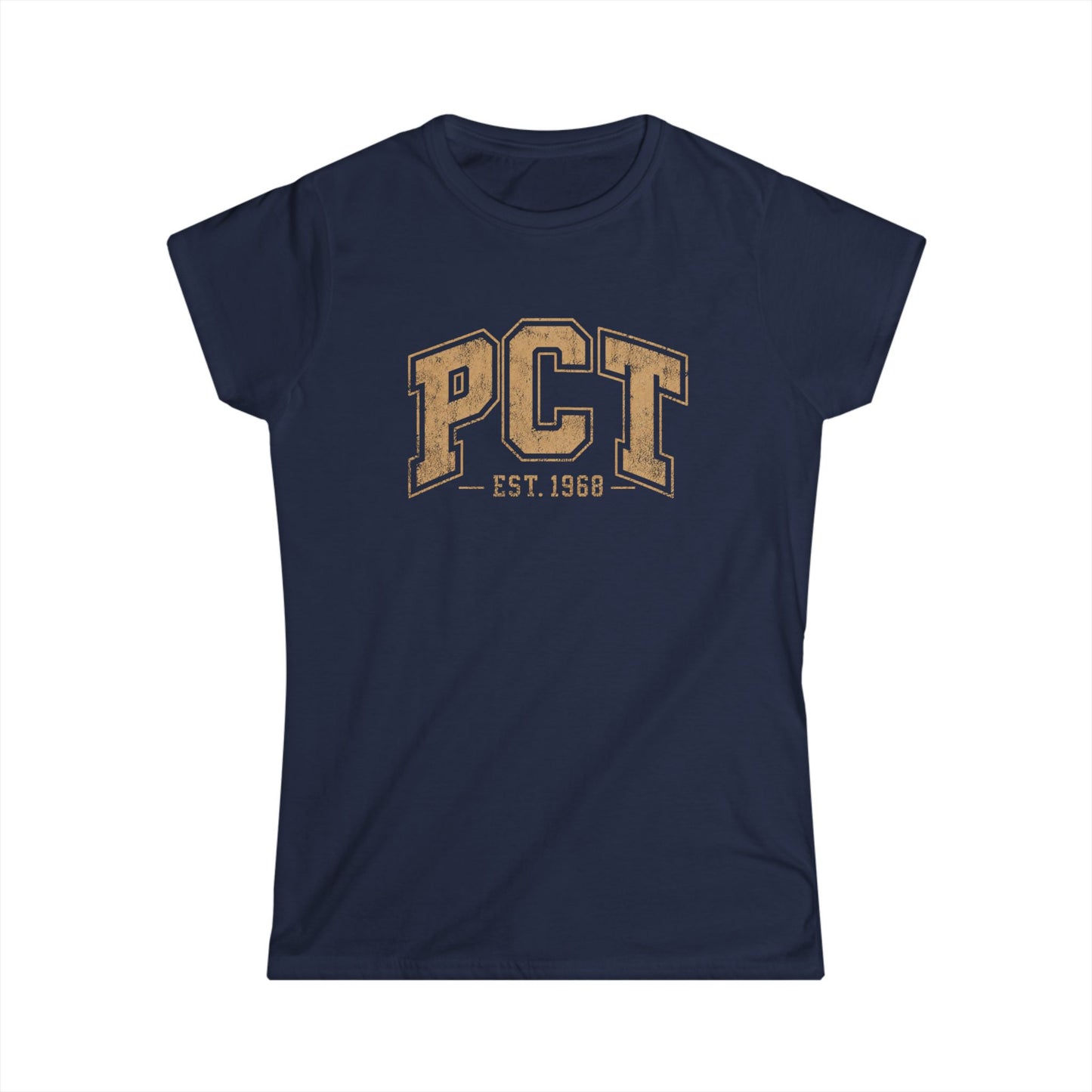 PCT Vintage Collegiate T-Shirt — 'PCT EST. 1968' Retro College Tee
