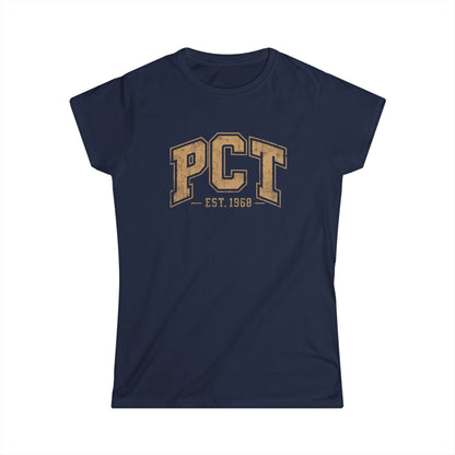 PCT Vintage Collegiate T-Shirt — 'PCT EST. 1968' Retro College Tee