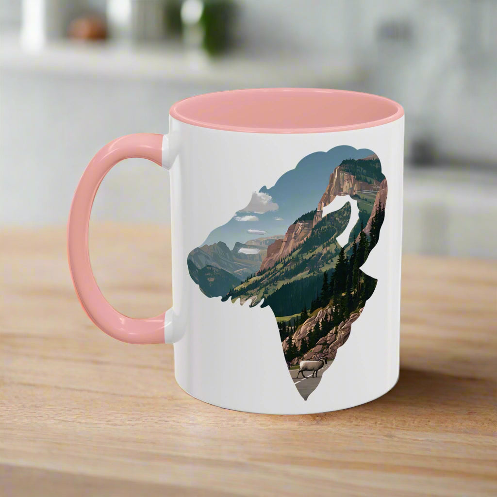 Glacier National Park Big Horned Sheep Colored Mug