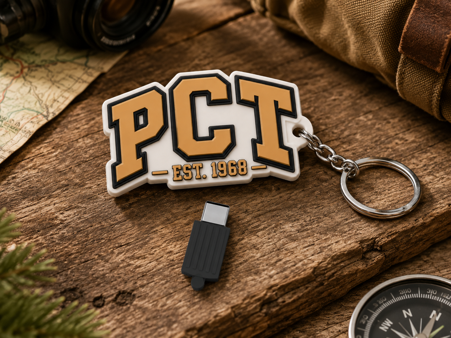 Pacific Crest Trail Memory Vault USB-C Keychain | Trail Collectible Supporting the PCTA