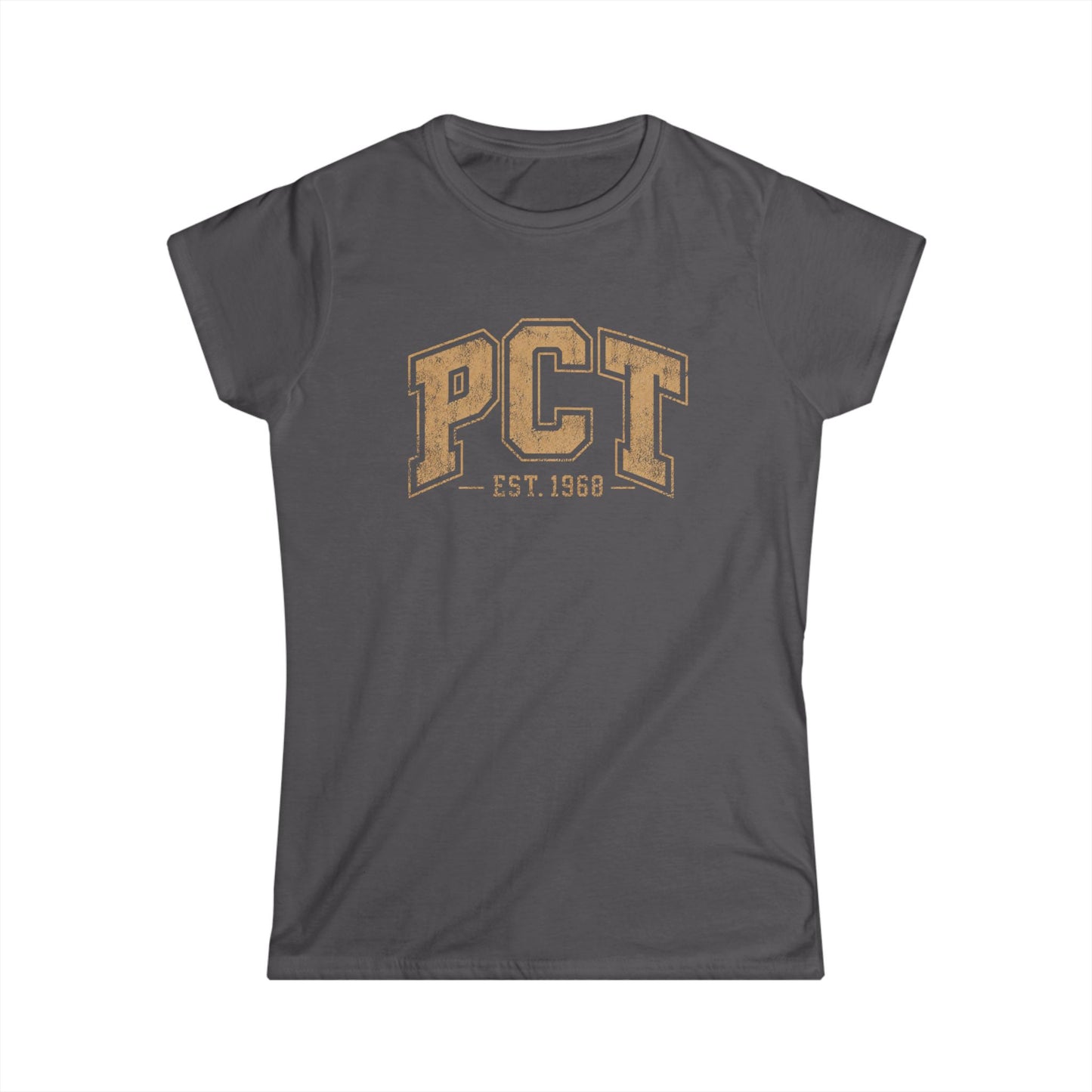 PCT Vintage Collegiate T-Shirt — 'PCT EST. 1968' Retro College Tee