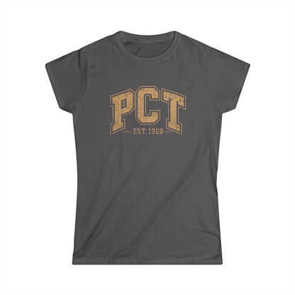 PCT Vintage Collegiate T-Shirt — 'PCT EST. 1968' Retro College Tee