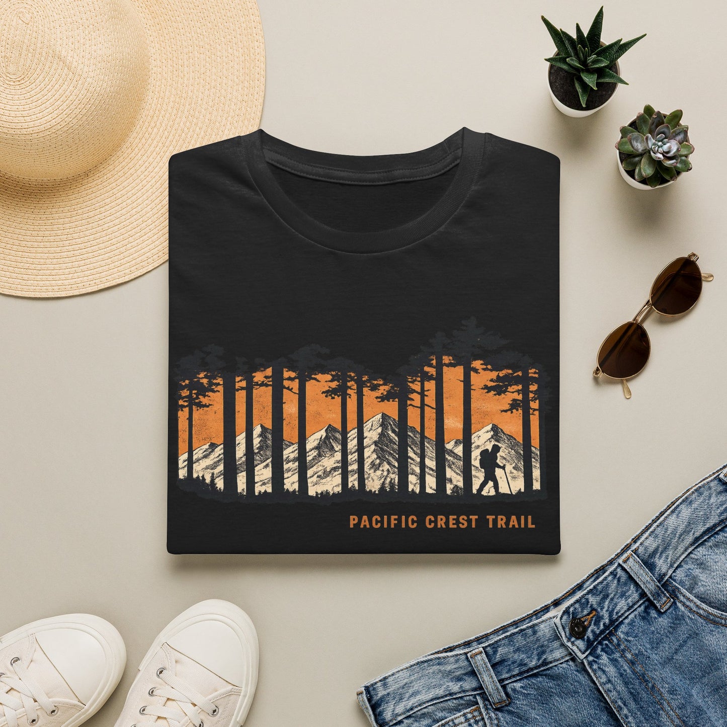 Pacific Crest Trail Graphic T-Shirt — Mountain Sunset Hiking Tee