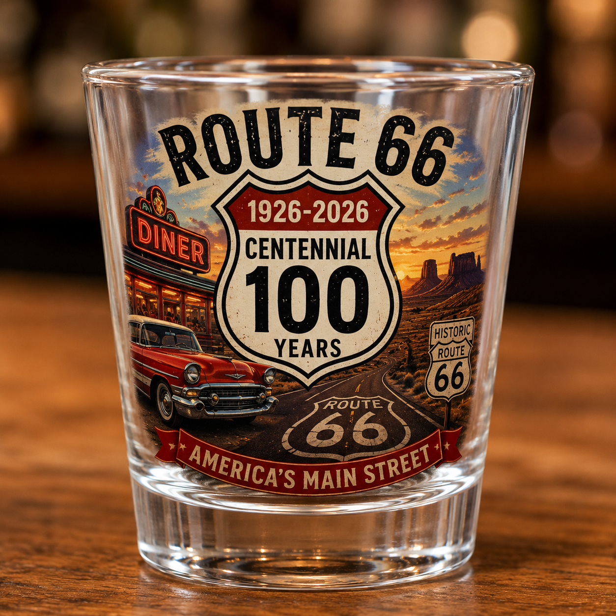 Route 66 Centennial Shot Glasses (3) – Bulk Wholesale Orders