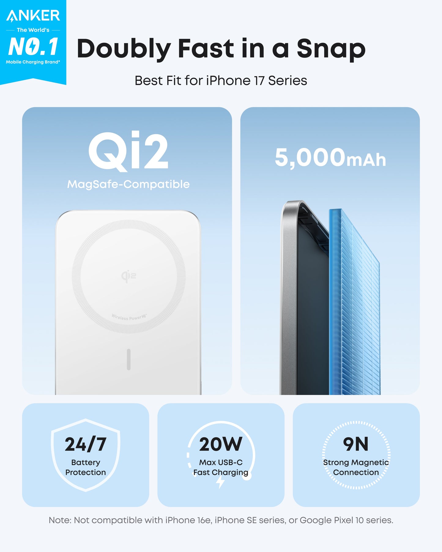 Anker Nano Power Bank (5K, MagGo, Slim)