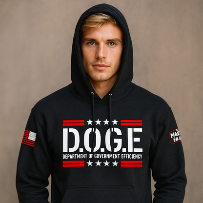 D.O.G.E Black Hoodie w/red