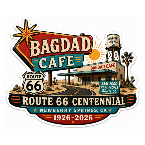 Bagdad Cafe Route 66 Centennial Stickers (3") (B41) – Bulk Wholesale Orders