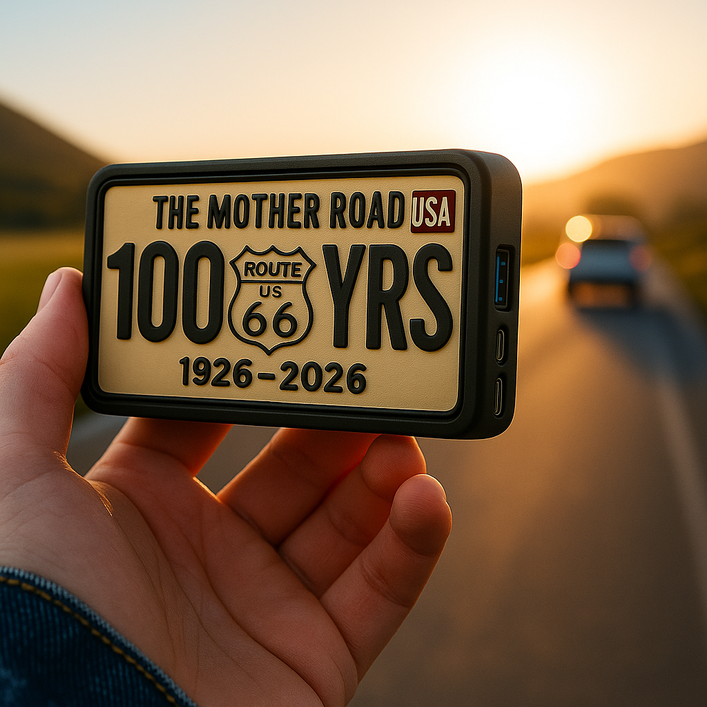 Route 66 Centennial Power Bank | 3D Raised Design Supporting Route 66 Preservation