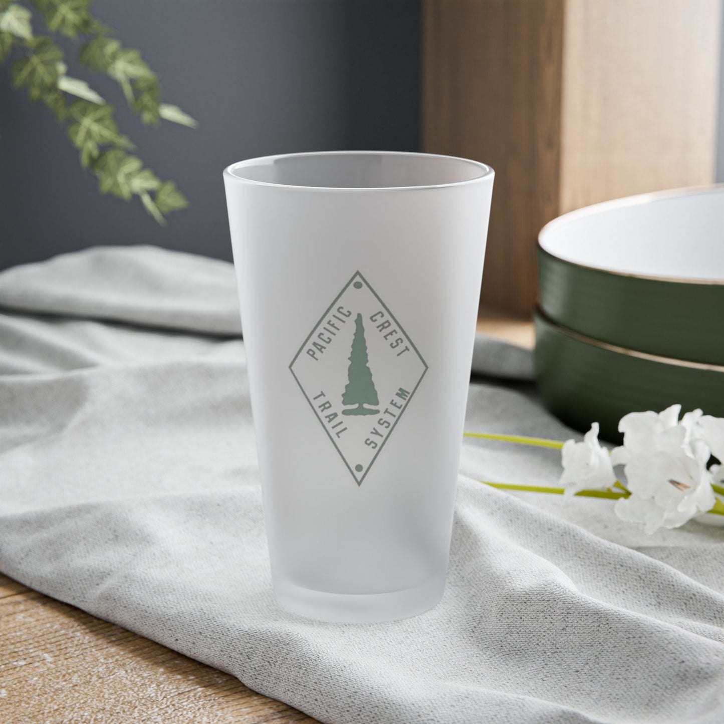 Pacific Crest Trail Classic Marker Frosted Pint Glass