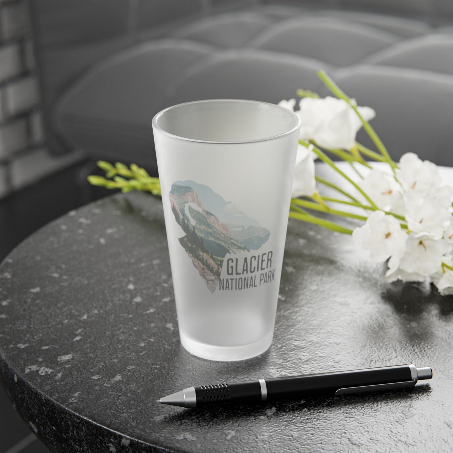 Glacier National Park Big Horned Sheep Frosted Pint