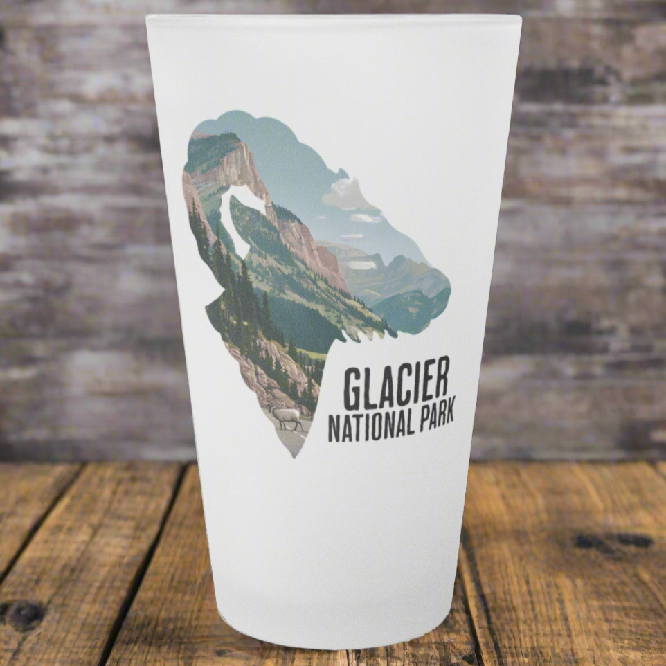 Glacier National Park Big Horned Sheep Frosted Pint