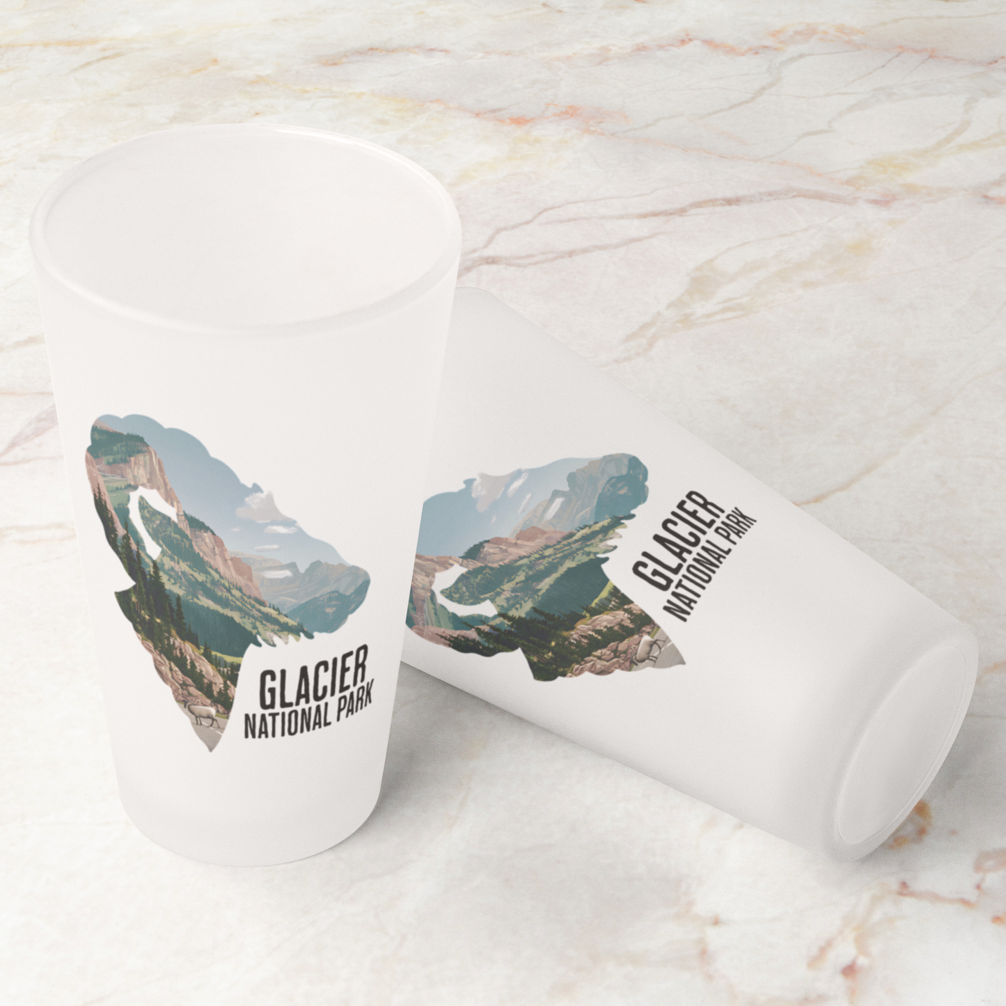 Glacier National Park Big Horned Sheep Frosted Pint