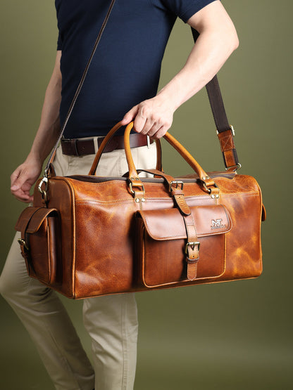 Berlin Leather Weekender Duffle Bag