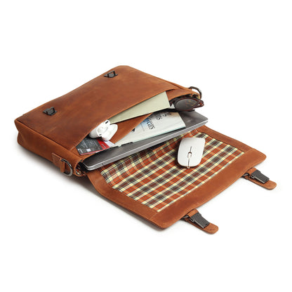 Falco Slim Leather Laptop Bag