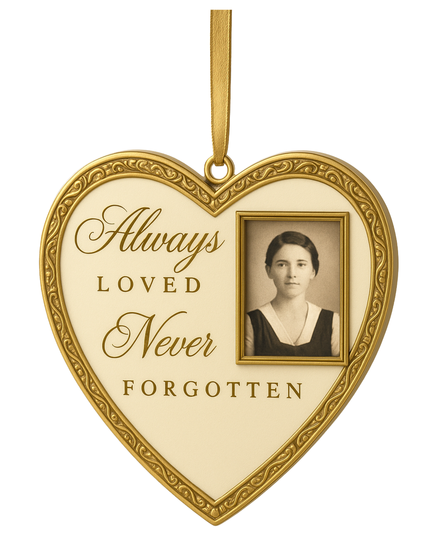 Heirloom-Quality Metal Memorial Ornament with Hidden USB-C Drive – Double-Sided Photo Frame Keepsake to Relive Loved Ones’ Memories