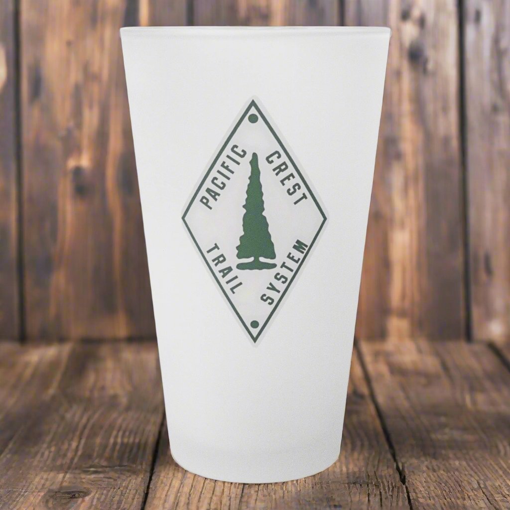 Pacific Crest Trail Classic Marker Frosted Pint Glass