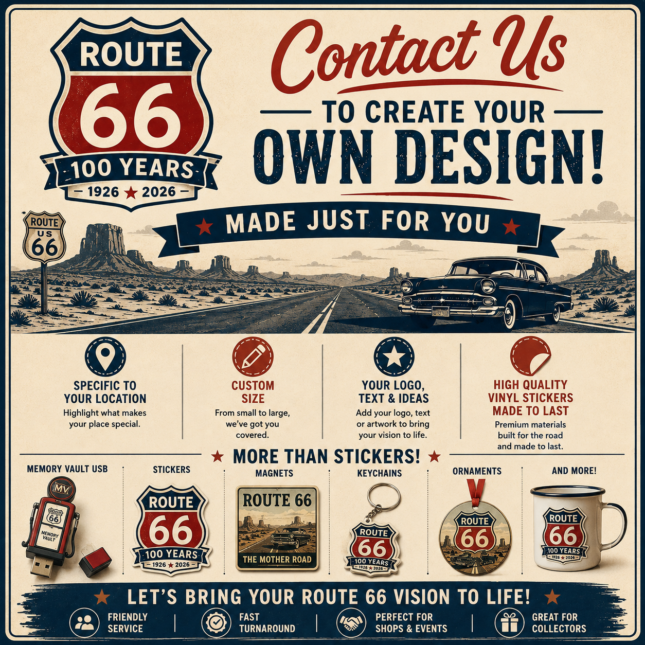Route 66 Centennial Keychains (3) – Wholesale Program
