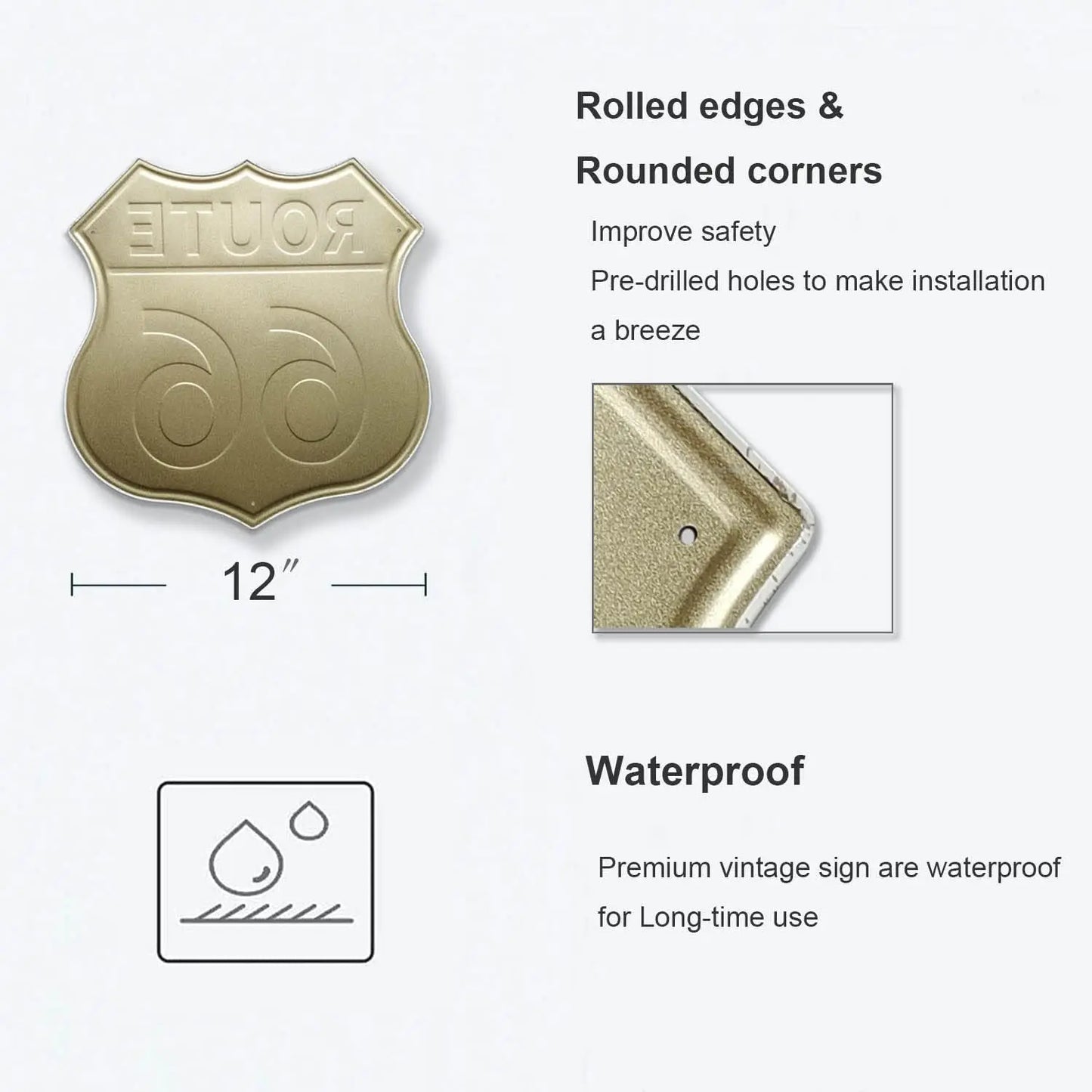 Route 66 American Dreams Shield Metal Tin Signs Posters