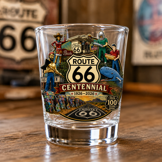 Route 66 Centennial Shot Glasses (1) – Bulk Wholesale Orders