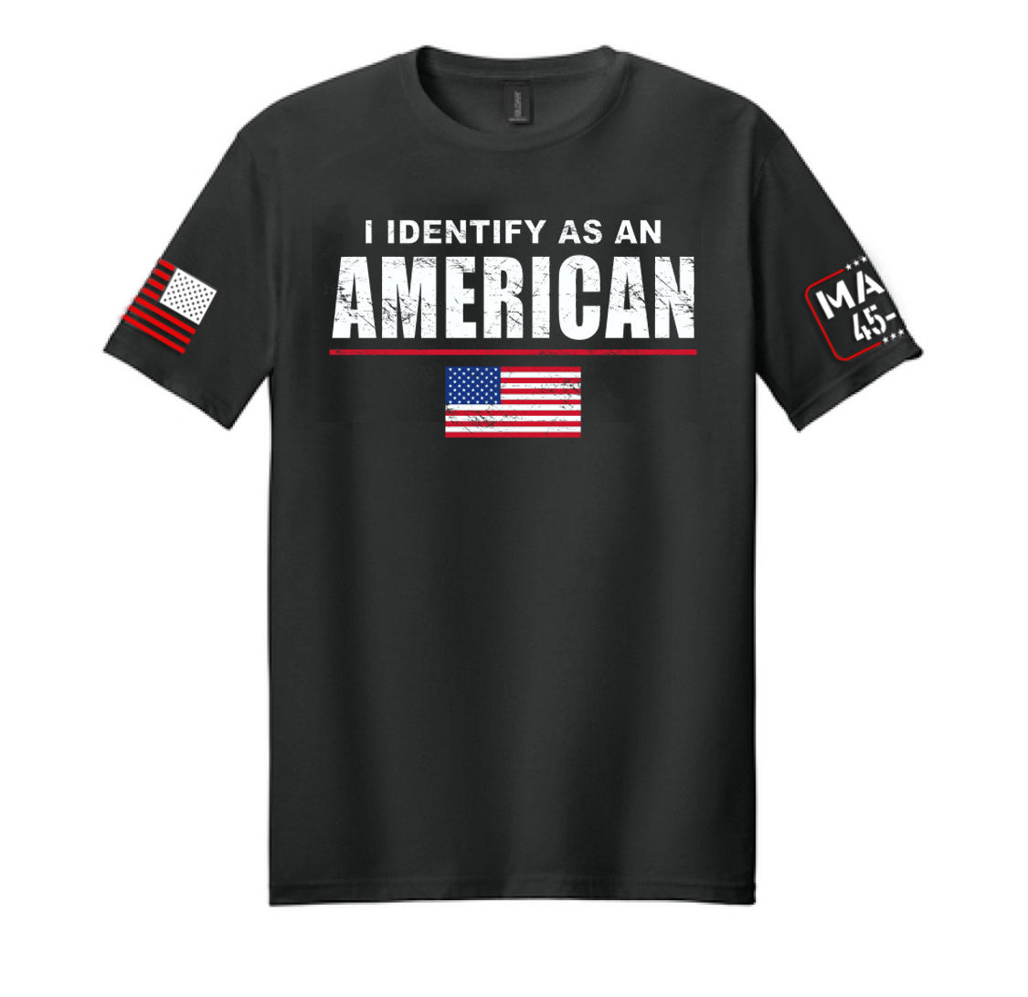 Identify as an American Black T-Shirt