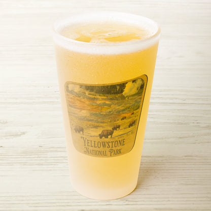 Yellowstone National Park Frosted Pint Glass Sign