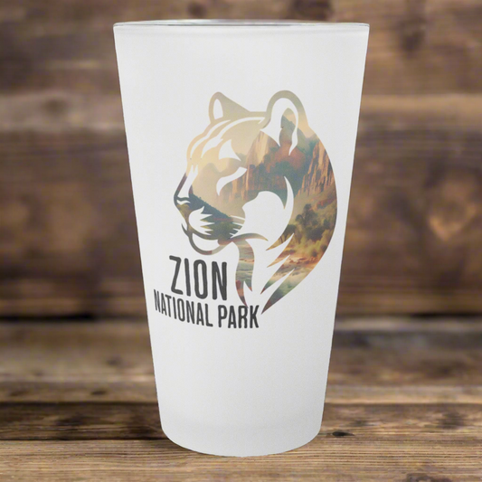 Zion National Park Mountain Lion Frosted Pint