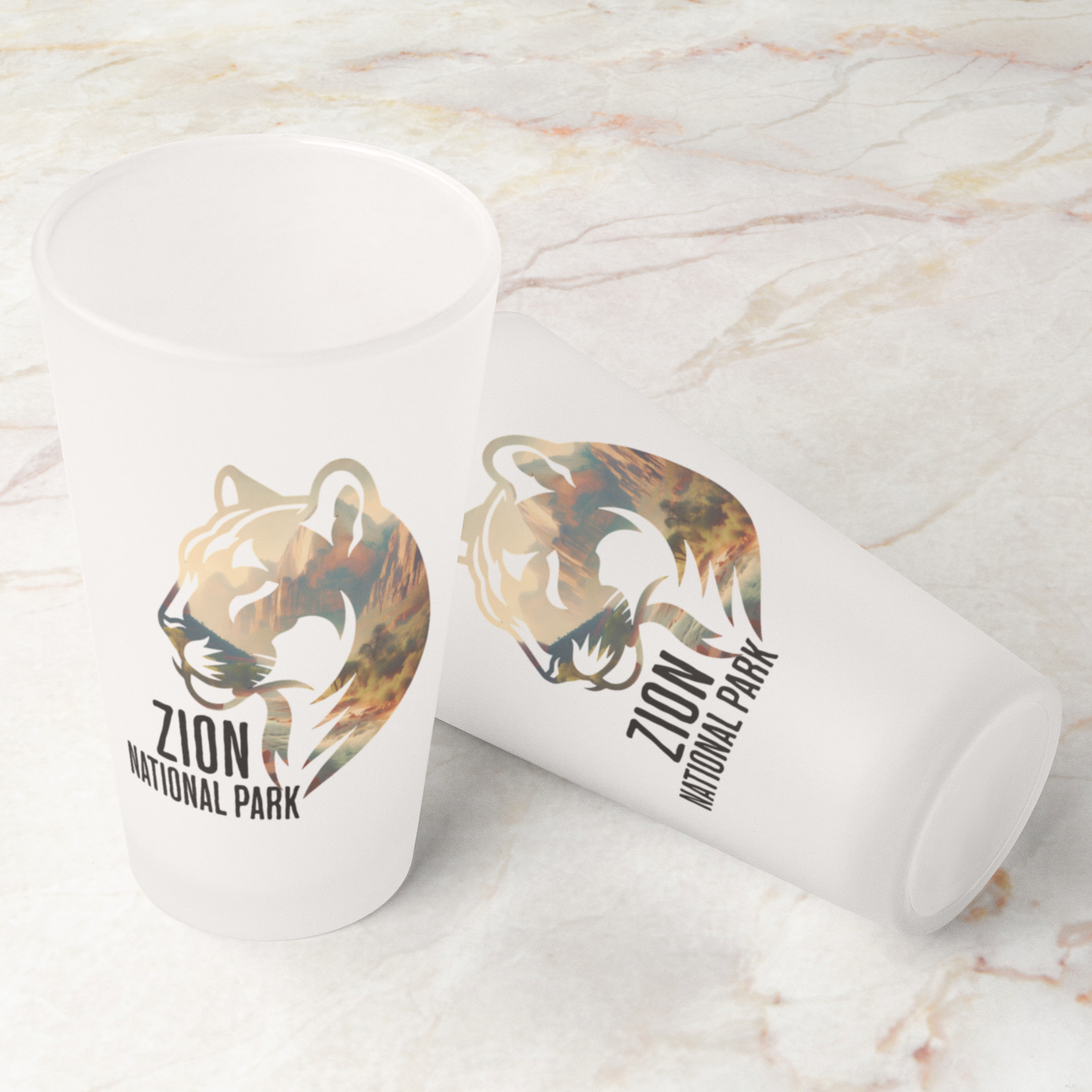 Zion National Park Mountain Lion Frosted Pint