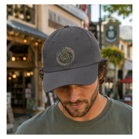 Mountain Compass Dad Hat | Forest Trail Embroidered Cap