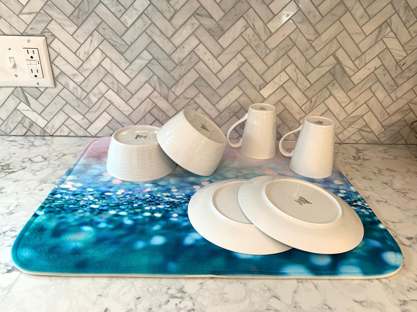 Dish Drying Mat - Kansas, USA. Route 66. Route 66