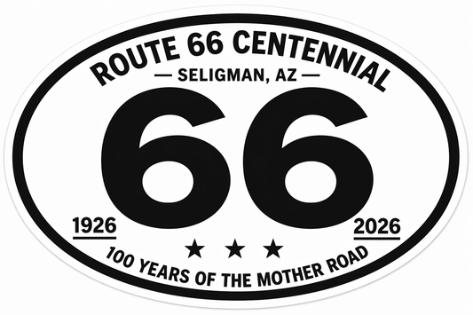 (11) Route 66 Centennial Stickers  Seligman, AZ – Bulk Wholesale Orders