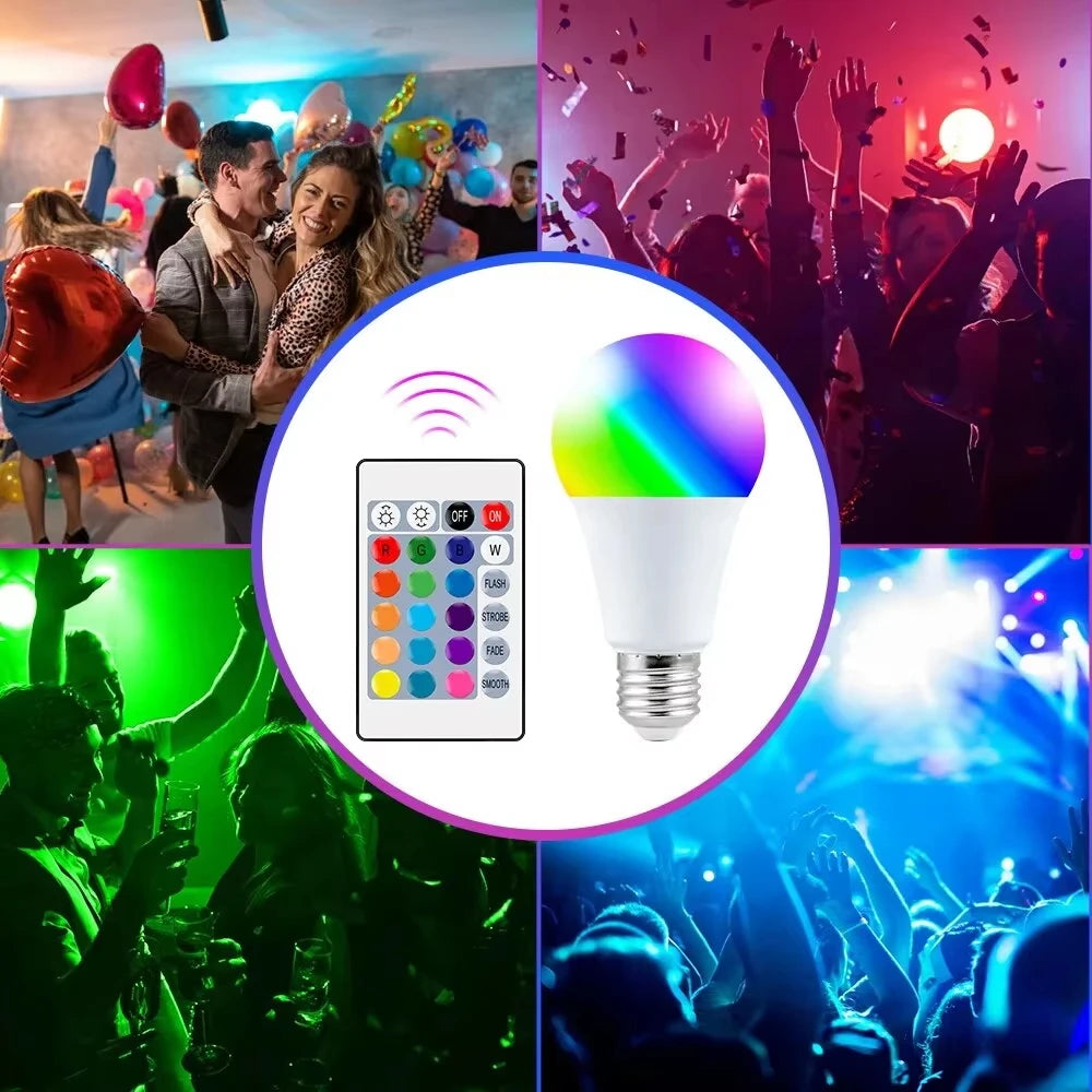 16-Color RGB LED Dimmable Bulb for Home Lighting