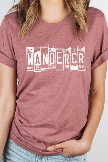 Wanderer License Plate Road Tripping Graphic Tee