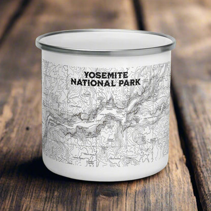 Yosemite National Park Topographic Camp Mug
