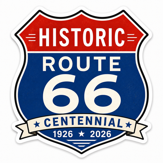 Route 66 Centennial Stickers (38) (3") – Bulk Wholesale Orders