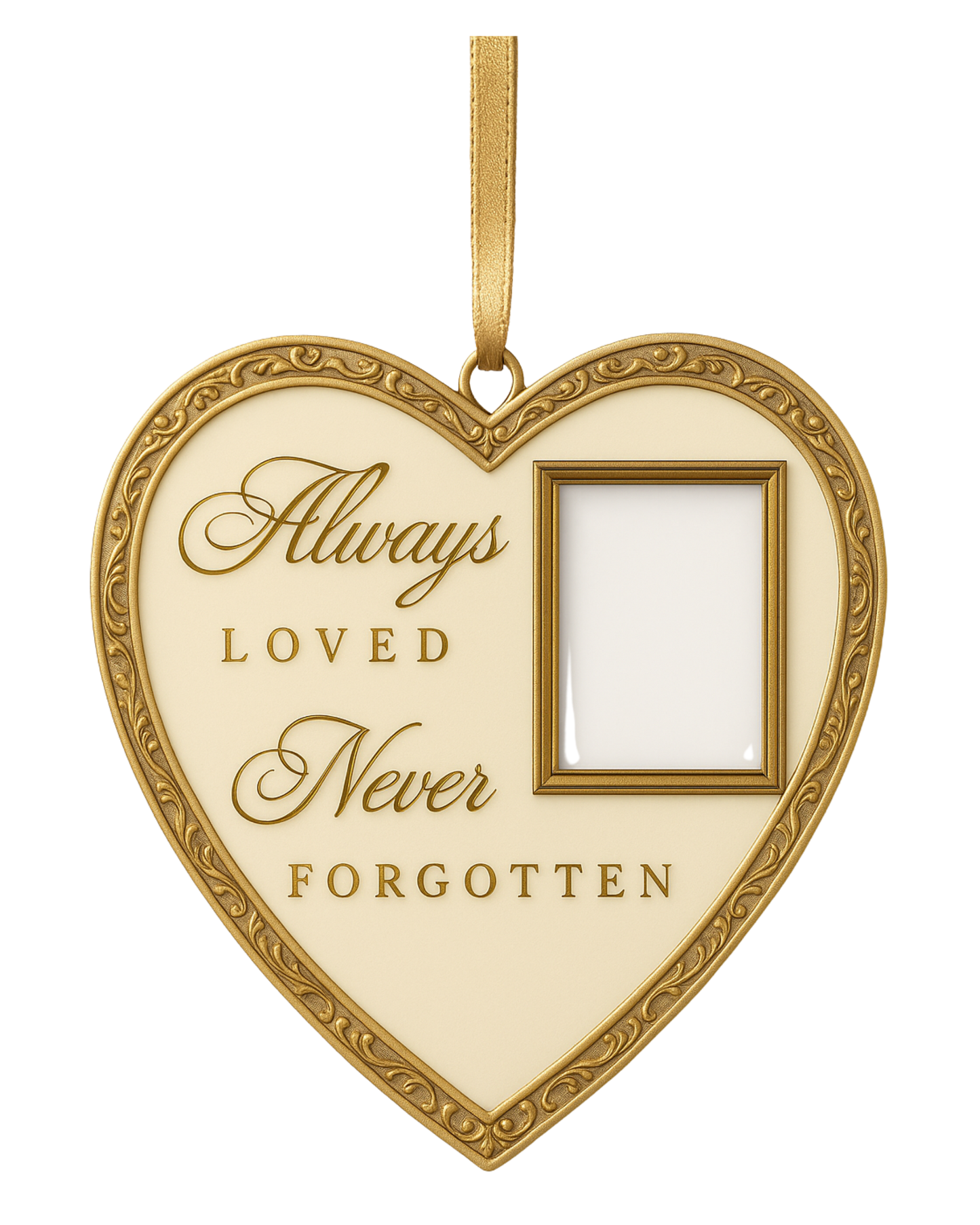 Heirloom-Quality Metal Memorial Ornament with Hidden USB-C Drive – Double-Sided Photo Frame Keepsake to Relive Loved Ones’ Memories