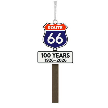 Route 66 Centennial Ornament –  Hidden USB-C Keepsake | $5 from every purchase supports Route 66 Preservation