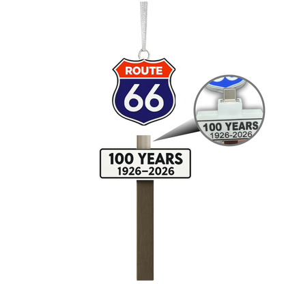 Route 66 Centennial Ornament –  Hidden USB-C Keepsake | $5 from every purchase supports Route 66 Preservation