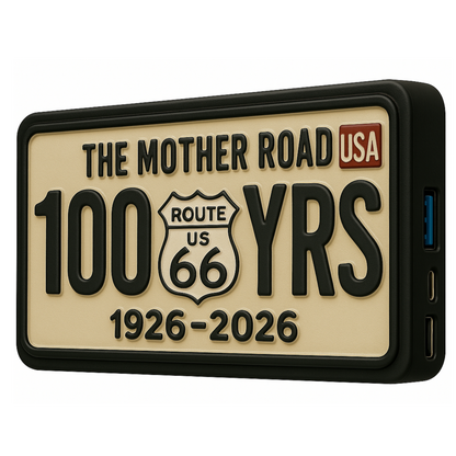 Route 66 Centennial Power Bank – “100 Years of the Mother Road” | 20% Donated to Route 66 Preservation