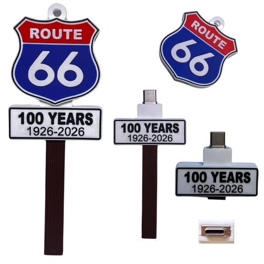 Route 66 Centennial Ornament –  Hidden USB-C Keepsake | $5 from every purchase supports Route 66 Preservation