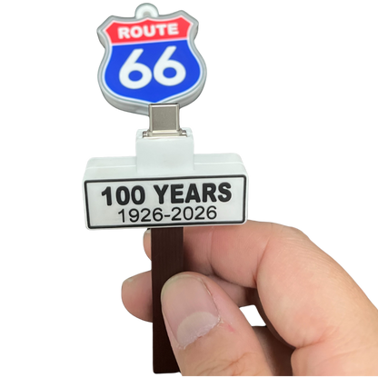 Route 66 Centennial Ornament –  Hidden USB-C Keepsake | $5 from every purchase supports Route 66 Preservation