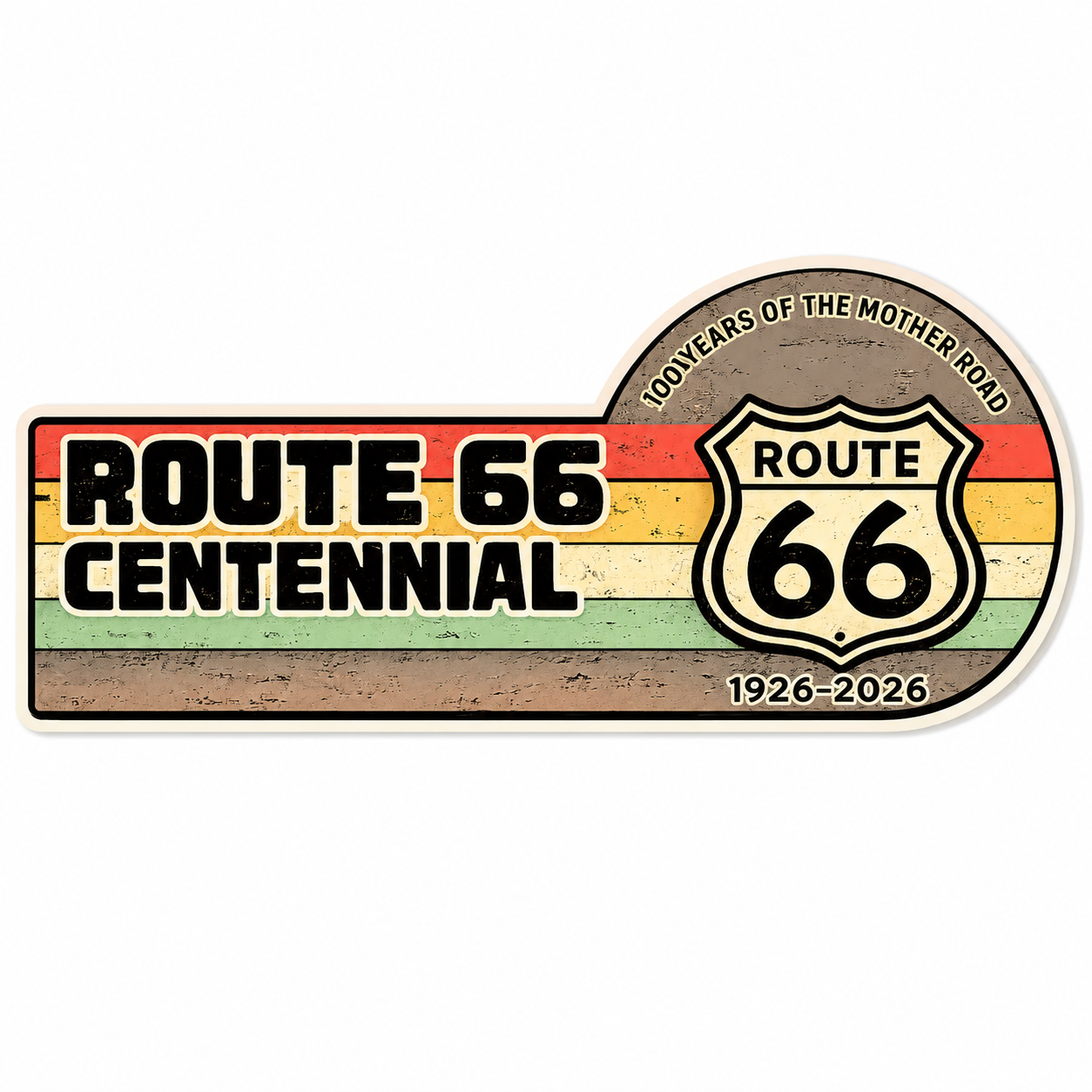 Route 66 Centennial Stickers (30) (4") – Bulk Wholesale Orders