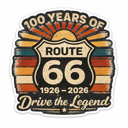 Route 66 Centennial Stickers (33) (3") – Bulk Wholesale Orders