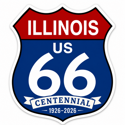 Route 66 Centennial Illinois Stickers (47) (3") – Bulk Wholesale Orders