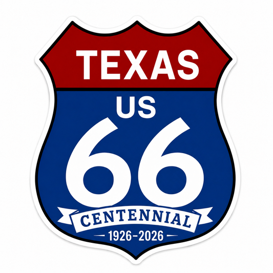 Route 66 Centennial Texas Stickers (43) (3") – Bulk Wholesale Orders