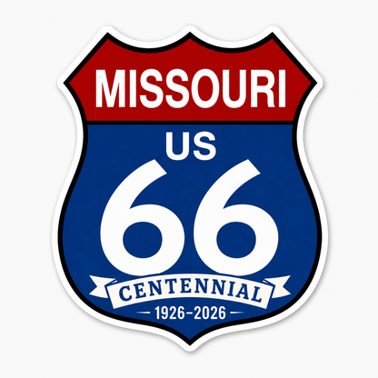 Route 66 Centennial Missouri Stickers (46) (3") – Bulk Wholesale Orders