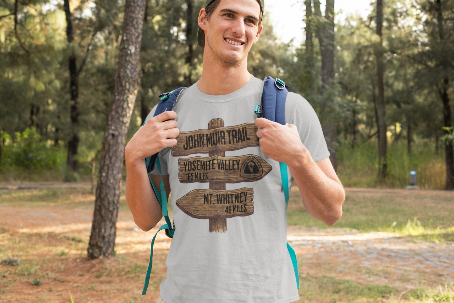 John Muir Trail Unisex T-Shirt Wood Sign 211 Miles