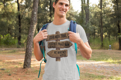 John Muir Trail Unisex T-Shirt Wood Sign 211 Miles