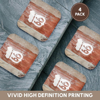 3dRose Danita Delimont - Route 66 - Kansas, USA. Route 66. - Coasters (CST_206166)